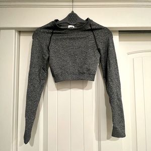 Gymshark vital top long sleeve dark grey marl size small